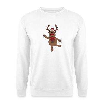 Lustige Weihnachten mit Elch - Unisex Pullover - Weiß - Vorne