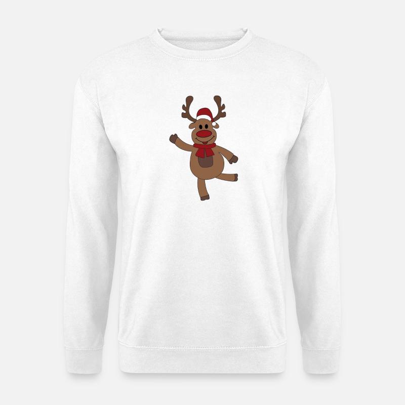 Sjov jul med elg - Unisex sweater - hvid