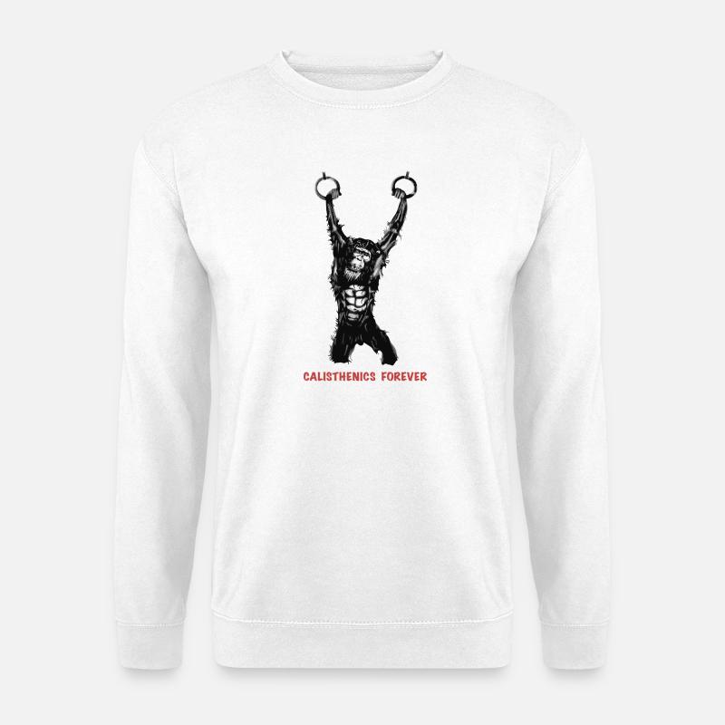 Calisthenics Evolution - Gymnastics Rings - Unisex Sweatshirt - white