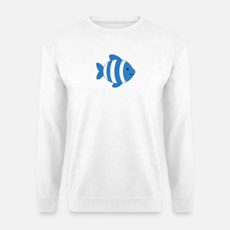 Fisch gestreift - Unisex Pullover - Weiß