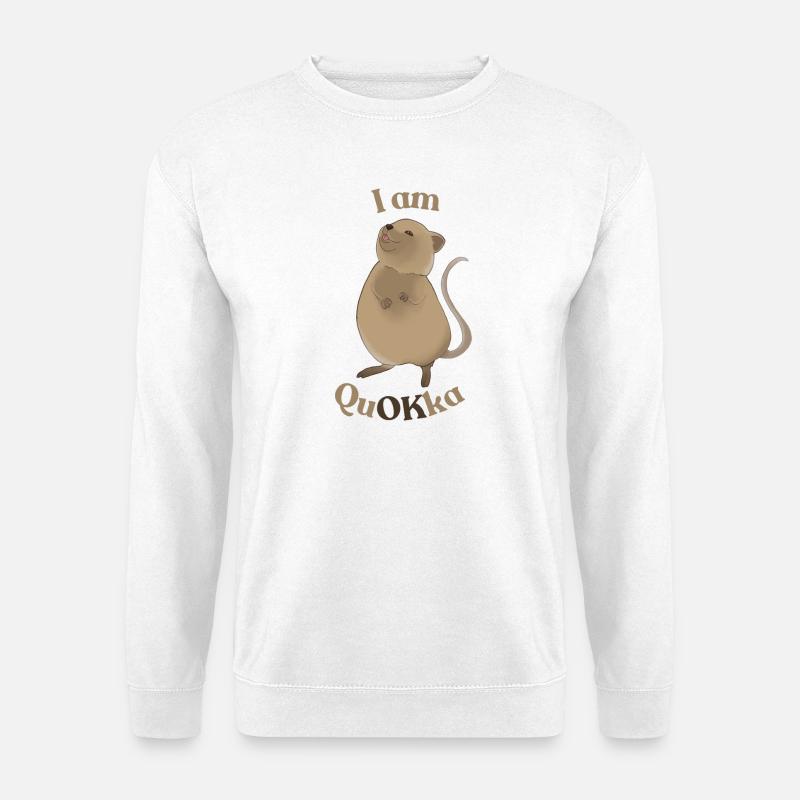 i am quOKka – süßes Quokka Wortspiel Design - Unisex Pullover - Weiß