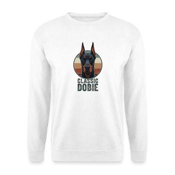 Dobie classique – Portrait de doberman dans un style rétro - Sweat-shirt Unisexe - blanc - Devant