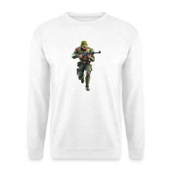 Army Soldier - Cooles Low-Poly-Logo - Unisex Pullover - Weiß - Vorne