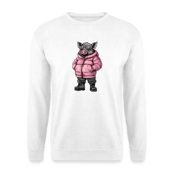 Wildschwein Cool Winter Schwein - Unisex Pullover - Weiß - Vorne