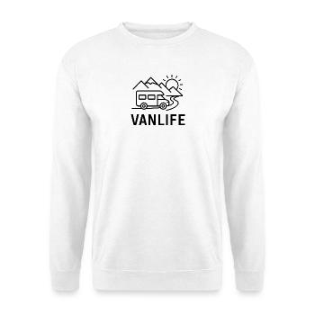 Vanlife Berglandschaft Camper - Unisex Pullover - Weiß - Vorne