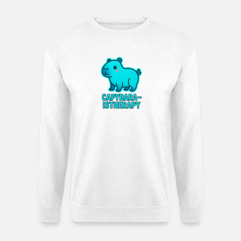 Capybara Therapie Motiv - Unisex Pullover - Weiß