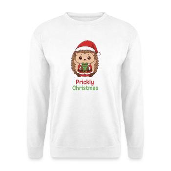 Stacheliger Weihnachtsigel - Unisex Pullover - Weiß - Vorne - Alina (178cm) & Michal (187cm)