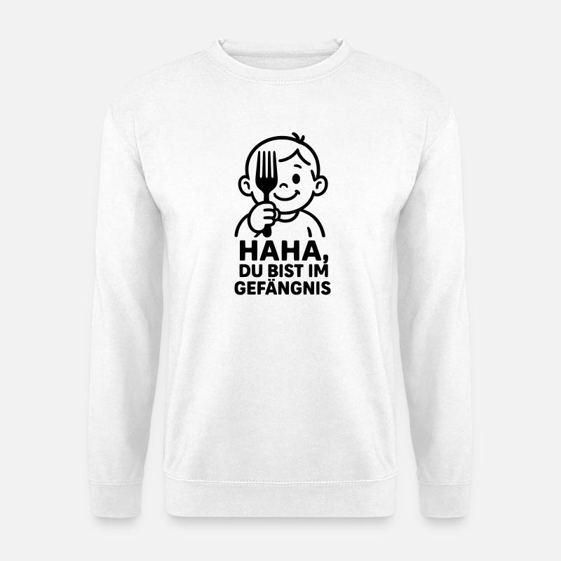 kinder humor gabel gefängnis - Unisex Pullover - Weiß