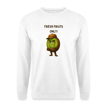 Kiwi avec chapeau : Fruits frais - Sweat-shirt Unisexe - blanc - Devant