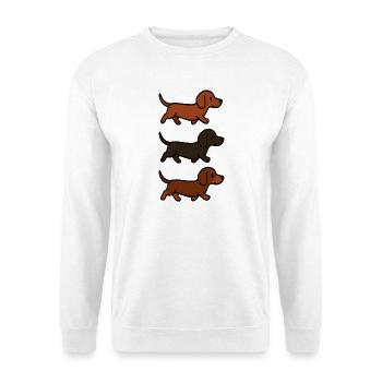 Running Dachshund Pattern Dog Illustration - Unisex Sweatshirt - white - Front