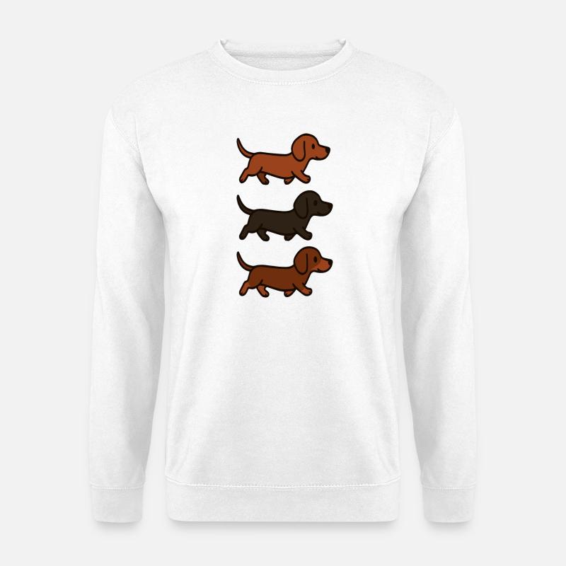 Lauf-Dackel-Muster-Hunde-Illustration - Unisex Pullover - Weiß