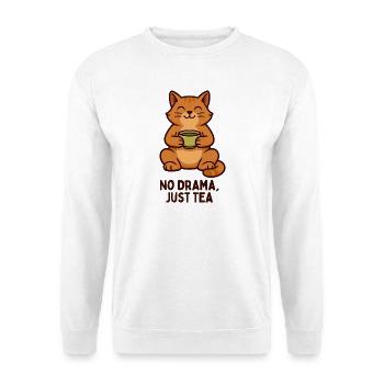 Katzentee: Ruhe statt Drama - Unisex Pullover - Weiß - Vorne