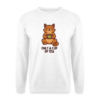 Kätzchen Tee Moment - Unisex Pullover - Weiß - Vorne