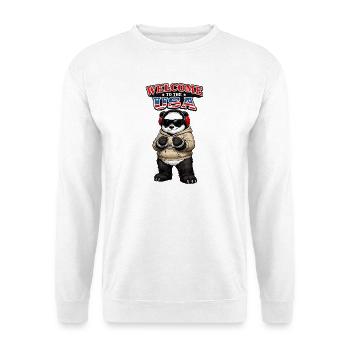 T-shirt humor Panda USA Streetwear Patriotique - Sweat-shirt Unisexe - blanc - Devant