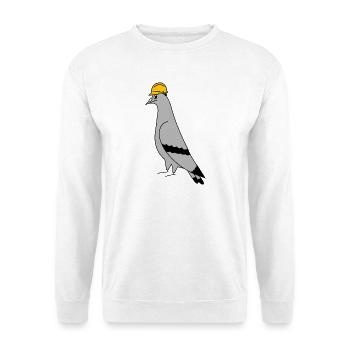 Pigeon Construction Helmet – Minimal Illustration - Unisex Sweatshirt - white - Front