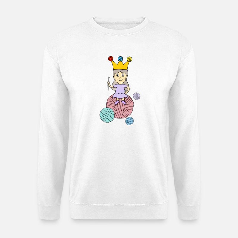 Kleine Strickkönigin mit Garnkugel - Unisex Pullover - Weiß