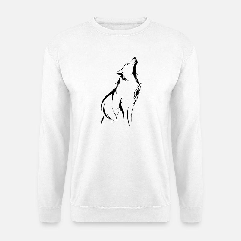 Wolf silhouette, strength and power, contours - Unisex Sweatshirt - white