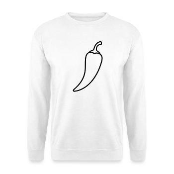 Chili pepper hot outline - Unisex Sweatshirt - white - Front