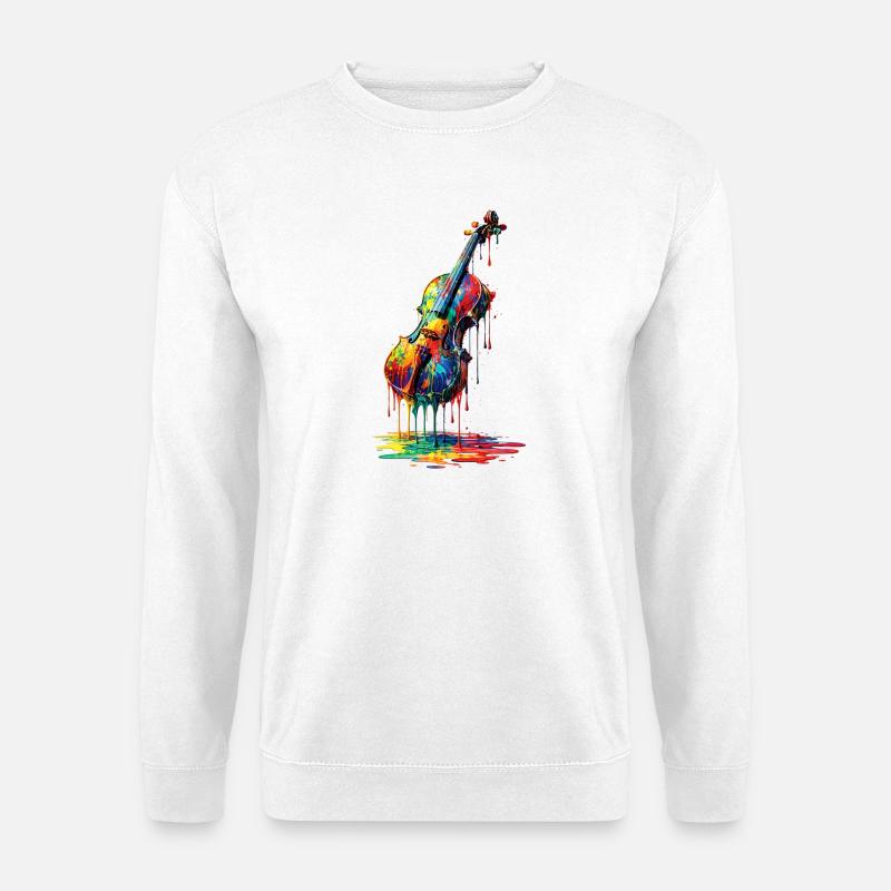 Violin with dripping paint - Unisex Sweatshirt - white