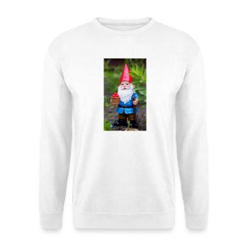 Gartengnom mit Korb - Unisex Pullover - Weiß - Vorne