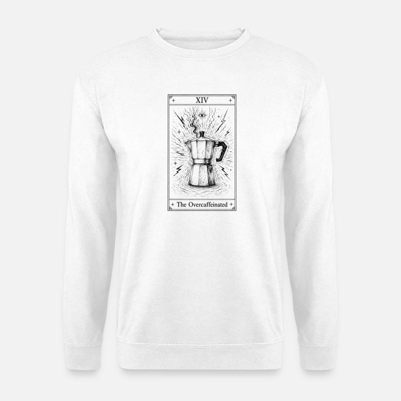 Caffeinated | Coffee Tarot Humor - Unisex Sweatshirt - white