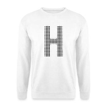 Buchstabe H – Punktmuster Initial Design - Unisex Pullover - Weiß - Vorne