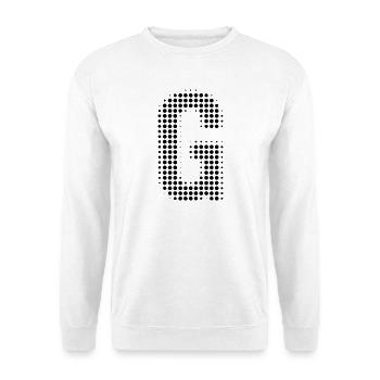 Buchstabe G – Punktmuster Initial Design - Unisex Pullover - Weiß - Vorne