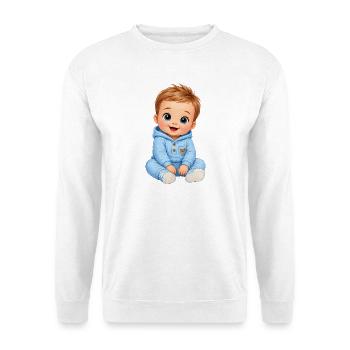 Baby in Blauem Hoodie - Unisex Pullover - Weiß - Vorne