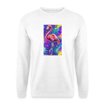Flamingo - Unisex Pullover - Weiß - Vorne