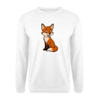 Cuddly Fox Cartoon - Unisex Sweatshirt - white - Front