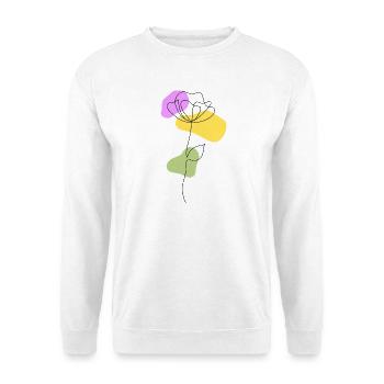 Lineart flower with pastel shapes - Unisex Sweatshirt - white - Front
