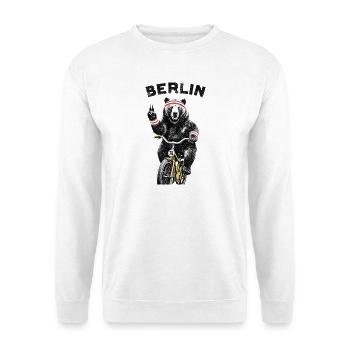 Berlin Bear à vélo - Sweat-shirt Unisexe - blanc - Devant