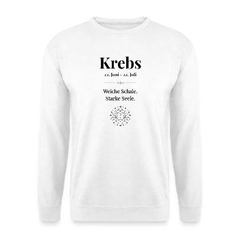 Sternzeichen Krebs - Unisex Pullover - Weiß - Vorne - Alina (178cm) & Michal (187cm)