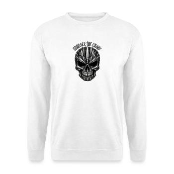 Klingen Schädel Chaos Umarmung - Unisex Pullover - Weiß - Vorne - Alina (178cm) & Michal (187cm)