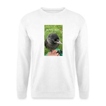  Süße Dohle - Kleiner Schatz - Unisex Pullover - Weiß - Vorne - Alina (178cm) & Michal (187cm)