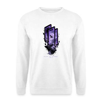 Purple Portal (Vollbild-Front) - Unisex Pullover - Weiß - Vorne - Alina (178cm) & Michal (187cm)