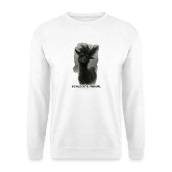 schlechte-frisur - Unisex Pullover - Weiß - Vorne - Alina (178cm) & Michal (187cm)