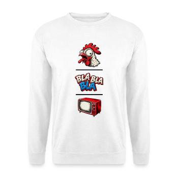Bla Bla Bla - Unisex Pullover - Weiß - Vorne - Alina (178cm) & Michal (187cm)