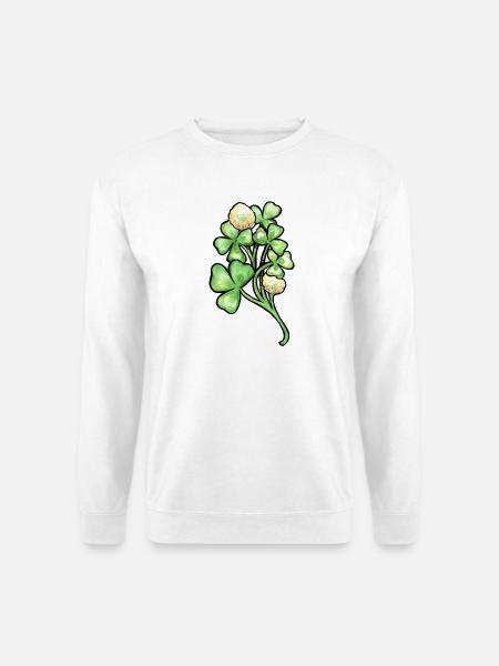 Aquarellklee-Blüten - Unisex Pullover - Weiß