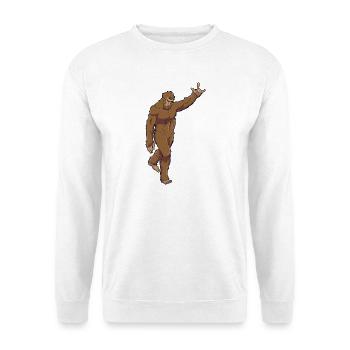 Bigfoot Rocks - Unisex Pullover - Weiß - Vorne - Alina (178cm) & Michal (187cm)