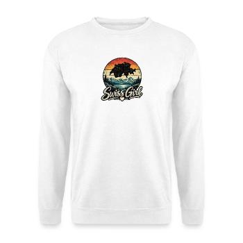 Swiss Girl Retro Look - Unisex Pullover - Weiß - Vorne - Alina (178cm) & Michal (187cm)