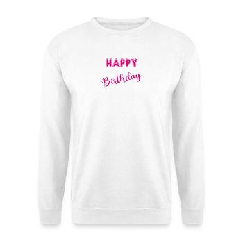JAHRESTAG. ALLES GUTE ZUM GEBURTSTAG - Unisex Pullover - Weiß - Vorne - Alina (178cm) & Michal (187cm)