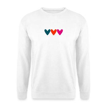 HERZ. PAAR. VALENTINSTAG. GERADE VERHEIRATET. Junggesellinnenabschied. - Unisex Pullover - Weiß - Vorne