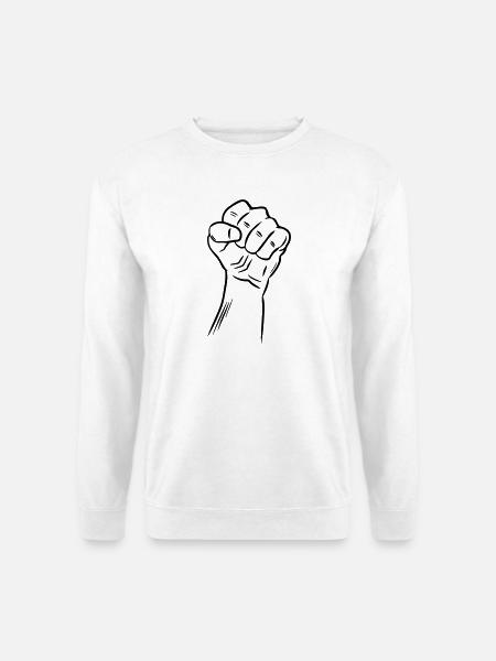 Poing / Poing levé / Révolution / Défi - Sweat-shirt Unisexe - blanc