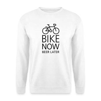 Bike now beer later - Unisex Sweatshirt - white - Front