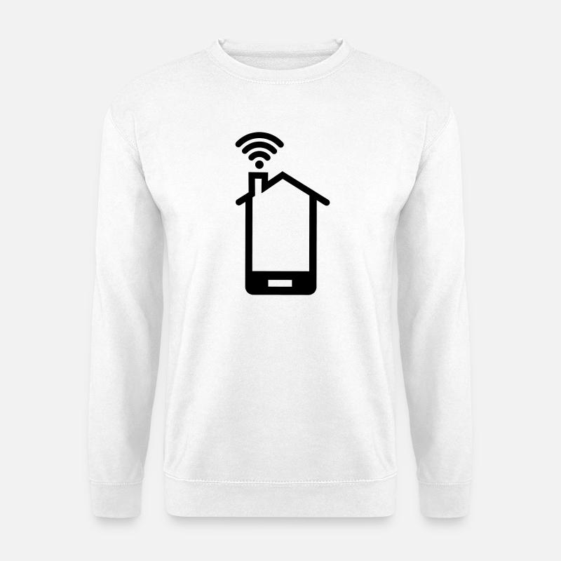 Smartphone huis logo Home WIFI - Unisex Pullover - Weiß