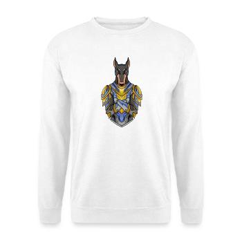 Knight dog dog breed Doberman with armor - Unisex Sweatshirt - white - Front