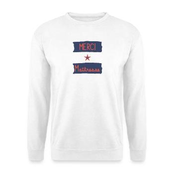 MERCI. MAÎTRESSE. MAÎTRE. MERCI MAÎTRESSE - Sweat-shirt Unisexe - blanc - Devant