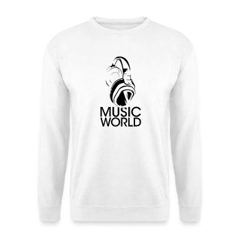 music world icon headphones musician graphic - Unisex Sweatshirt - white - Front
