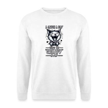 EIN LOUGH AM TAG HÄLT DIE MÜRRISCHEN FERN, LUSTIG - Unisex Pullover - Weiß - Vorne